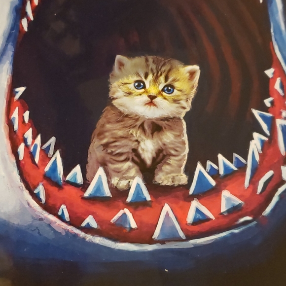 Too Fast Meows 11" x 17" Kitten Riding in Shark Mouth Nautical Tattoo Art Print - Picture 7 of 8